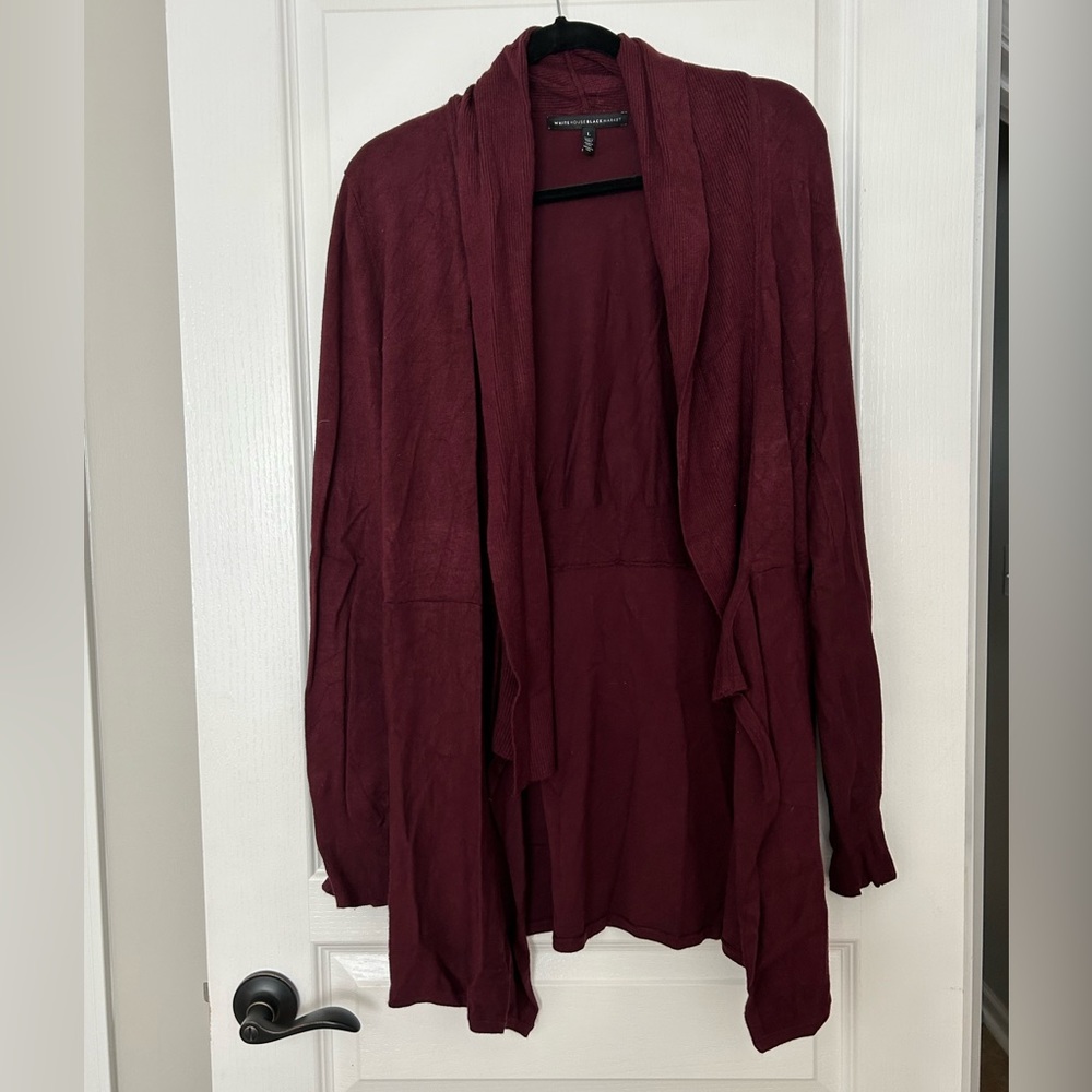 Whbm Burgundy Open Front Cardigan - image 1